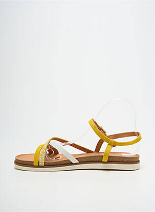 Sandales/nu pieds tissage satiné talon plat jusqu'à 3cm jaune FUGITIVE BY FRANCESCO ROSSI femme