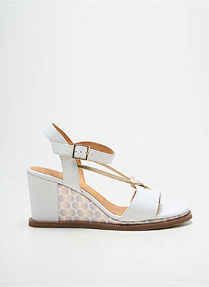 Sandales/nu pieds talon compensé talon de 7 à 9cm blanc FUGITIVE BY FRANCESCO ROSSI femme
