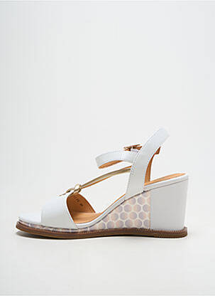 Sandales/nu pieds talon compensé talon de 7 à 9cm blanc FUGITIVE BY FRANCESCO ROSSI femme