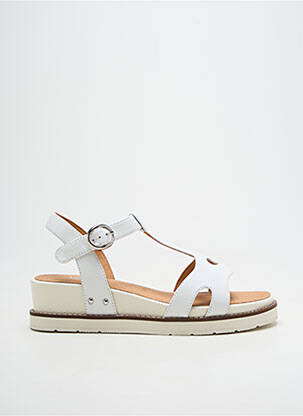 Sandales/nu pieds tissage satiné talon de 4 à 6cm blanc FUGITIVE BY FRANCESCO ROSSI femme