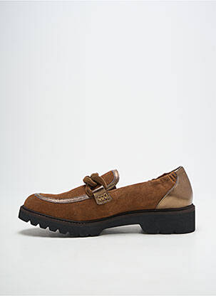 Mocassins tissage satiné talon plat jusqu'à 3cm marron FUGITIVE BY FRANCESCO ROSSI femme