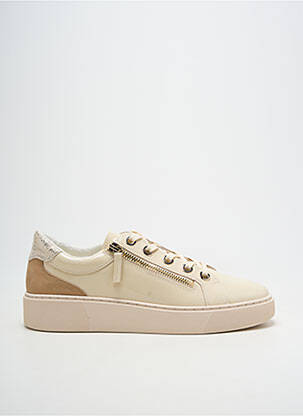 Baskets matière lisse talon de 4 à 6cm beige FUGITIVE BY FRANCESCO ROSSI femme