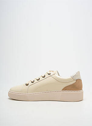 Baskets matière lisse talon de 4 à 6cm beige FUGITIVE BY FRANCESCO ROSSI femme