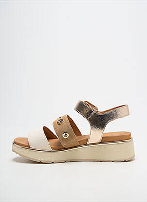 Sandales/nu pieds tissage satiné talon de 4 à 6cm or FUGITIVE BY FRANCESCO ROSSI femme