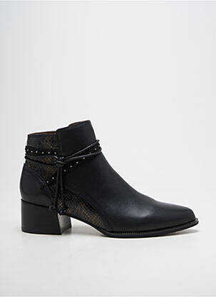 Bottines/boots tissage satiné talon de 4 à 6cm noir FUGITIVE BY FRANCESCO ROSSI femme