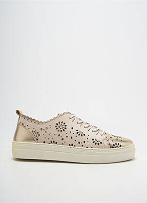 Baskets tissage satiné talon plat jusqu'à 3cm beige FUGITIVE BY FRANCESCO ROSSI femme