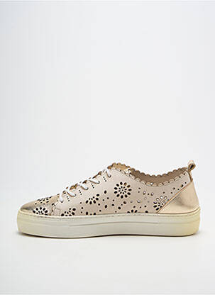 Baskets tissage satiné talon plat jusqu'à 3cm beige FUGITIVE BY FRANCESCO ROSSI femme