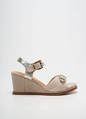 Sandales/nu pieds tissage satiné talon de 7 à 9cm or FUGITIVE BY FRANCESCO ROSSI femme