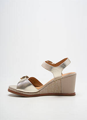 Sandales/nu pieds tissage satiné talon de 7 à 9cm or FUGITIVE BY FRANCESCO ROSSI femme
