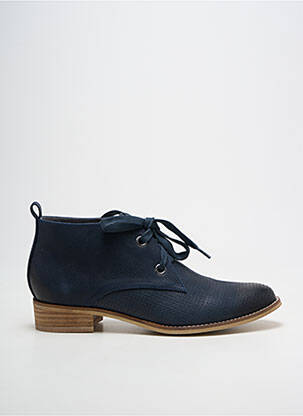 Bottines/boots tissage satiné talon plat jusqu'à 3cm bleu FUGITIVE BY FRANCESCO ROSSI femme