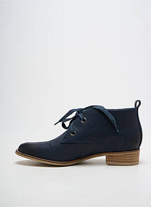 Bottines/boots tissage satiné talon plat jusqu'à 3cm bleu FUGITIVE BY FRANCESCO ROSSI femme