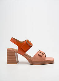 Sandales/nu pieds matière lisse talon de 7 à 9cm orange FUGITIVE BY FRANCESCO ROSSI femme