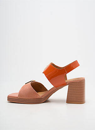 Sandales/nu pieds matière lisse talon de 7 à 9cm orange FUGITIVE BY FRANCESCO ROSSI femme