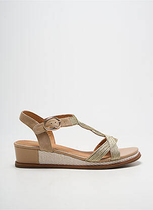 Sandales/nu pieds tissage satiné talon de 4 à 6cm or FUGITIVE BY FRANCESCO ROSSI femme