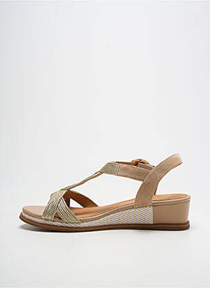 Sandales/nu pieds tissage satiné talon de 4 à 6cm or FUGITIVE BY FRANCESCO ROSSI femme