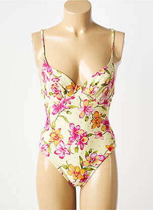 Maillot de bain 1 pièce stretch haut soutien-gorge balconnet jaune ROSE POMME femme