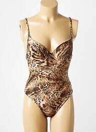 Maillot de bain 1 pièce haut soutien-gorge emboitant haut soutien-gorge emboitant marron ROSE POMME femme