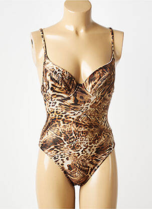 Maillot de bain 1 pièce haut soutien-gorge emboitant haut soutien-gorge emboitant marron ROSE POMME femme