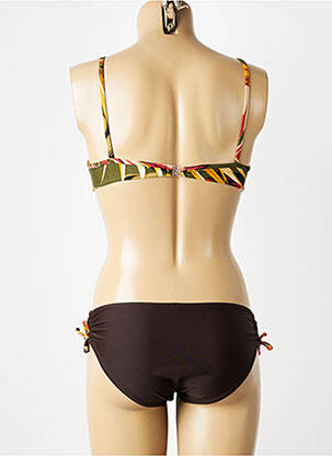 Maillot de bain 2 pièces stretch haut soutien-gorge balconnet marron ROSE POMME femme