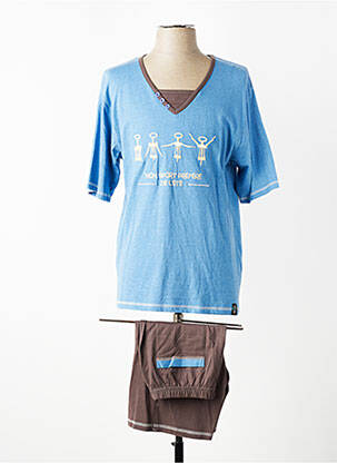Pyjashort col v bleu ROSE POMME homme