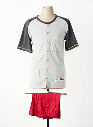 Pyjashort fermeture boutonnée sur le devant gris ROSE POMME homme