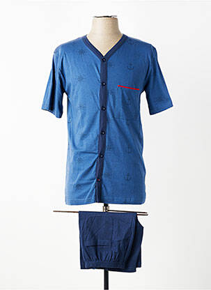 Pyjashort fermeture boutonnée sur le devant bleu ROSE POMME homme