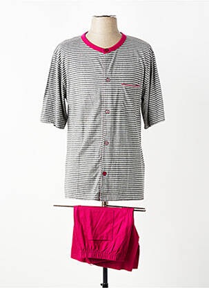 Pyjashort fermeture boutonnée sur le devant gris ROSE POMME homme