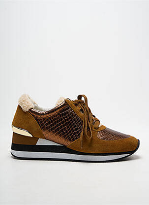 Baskets talon compensé talon de 4 à 6cm marron EMILIE KARSTON femme