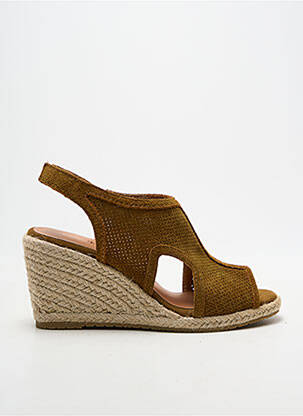 Espadrilles bout ouvert talon de 7 à 9cm marron EMILIE KARSTON femme