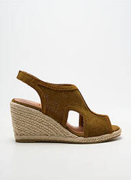Espadrilles bout ouvert talon de 7 à 9cm marron EMILIE KARSTON femme