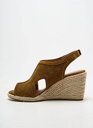 Espadrilles bout ouvert talon de 7 à 9cm marron EMILIE KARSTON femme