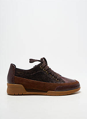 Baskets fermeture zip et lacets talon plat jusqu'à 3cm marron EMILIE KARSTON femme