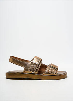 Sandales/nu pieds chiquet talon plat jusqu'à 3cm or EMILIE KARSTON femme