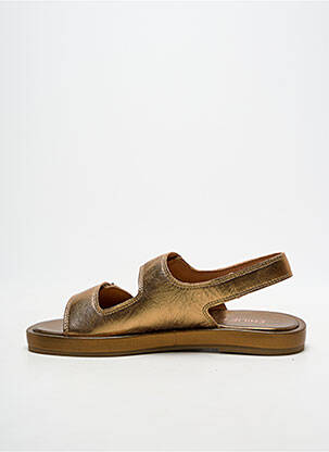 Sandales/nu pieds chiquet talon plat jusqu'à 3cm or EMILIE KARSTON femme