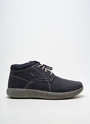 Bottines/boots fermeture zip et lacets bout rond bleu JOSEF SEIBEL homme