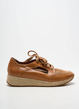 Espadrilles tissage satiné talon de 4 à 6cm marron EMILIE KARSTON femme