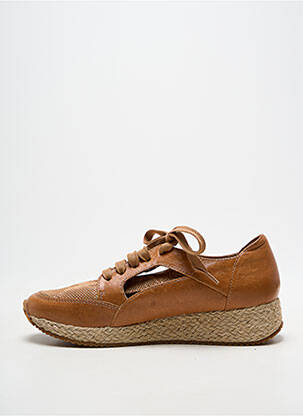 Espadrilles tissage satiné talon de 4 à 6cm marron EMILIE KARSTON femme