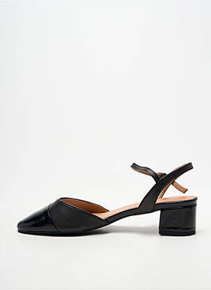 Sandales/nu pieds tissage satiné talon de 4 à 6cm noir EMILIE KARSTON femme