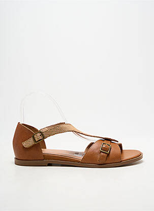 Sandales/nu pieds chiquet talon plat jusqu'à 3cm marron EMILIE KARSTON femme