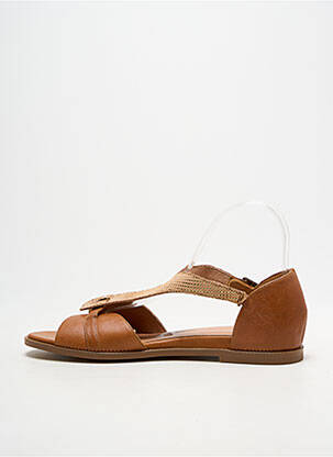 Sandales/nu pieds chiquet talon plat jusqu'à 3cm marron EMILIE KARSTON femme