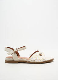 Sandales/nu pieds chiquet talon plat jusqu'à 3cm beige EMILIE KARSTON femme