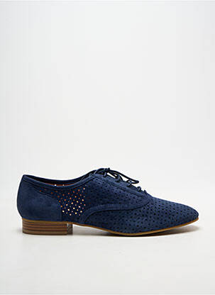 Derbies bout rond talon plat jusqu'à 3cm bleu EMILIE KARSTON femme