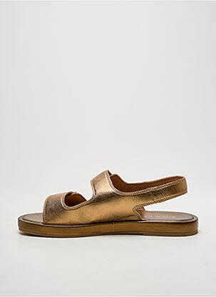 Sandales/nu pieds chiquet talon plat jusqu'à 3cm or EMILIE KARSTON femme