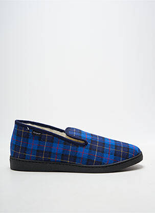 Chaussons/pantoufles bout rond bout rond bleu FARGEOT homme