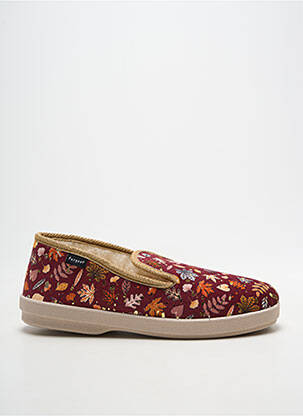 Chaussons/pantoufles impression talon plat jusqu'à 3cm rouge FARGEOT femme