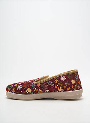 Chaussons/pantoufles impression talon plat jusqu'à 3cm rouge FARGEOT femme
