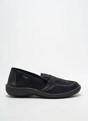 Chaussons/pantoufles tissage satiné talon plat jusqu'à 3cm noir FARGEOT femme