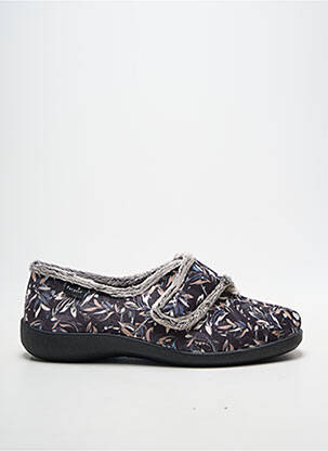 Chaussons/pantoufles tissage satiné talon plat jusqu'à 3cm noir FARGEOT femme