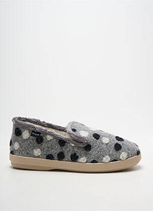 Chaussons/pantoufles bout rond talon plat jusqu'à 3cm gris FARGEOT femme