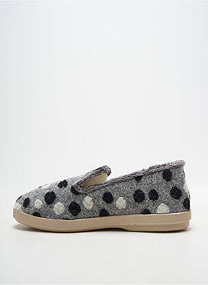 Chaussons/pantoufles bout rond talon plat jusqu'à 3cm gris FARGEOT femme